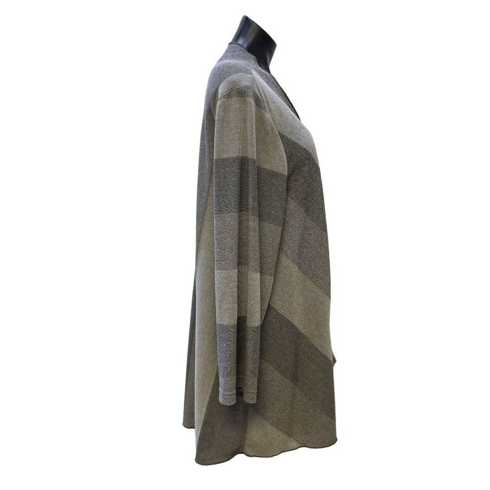 *NWT Yushi Gray Cardigan Open Front Long Block XXL - Picture 2 of 5